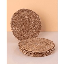 Tex Republic Hasır 6’lı Bardak Altlığı 12 cm Çay Fincan Kupa Mum Altlığı Dekoratif Supla
