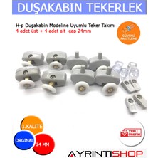 AYRINTISHOP Ayrıntishop H-P  Duşakabin Modeline Uyumlu Teker Takımı 8li Set – Duşakabin Yedek Parça