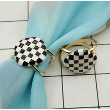 Bacoss Eşarp-Fular-Şal Tokası Kareli Tasarım Büyük Boy 2,8 cm ( BC-1257 )