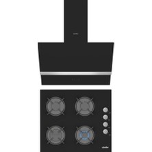 Simfer 2'li Siyah Cam Ankastre Set (Ocak + Davlumbaz)