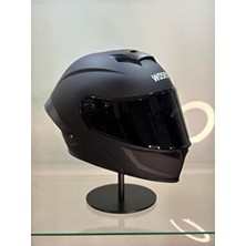 Wosen WS-202 Güneş Gözlüklü Çene Açılır Kask Siyah Vizörlü Mat Siyah