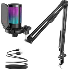 Fifine Ampligame A6T Rgb Yayıncı USB Mikrofon Seti A6T