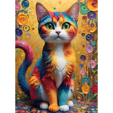 Nova Puzzle 1000 Parça Çok Renkli Kedi Portresi Puzzle