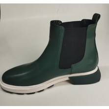 Lucciola Kadın Hakiki Deri Yeşil Deri Lastikli Bot