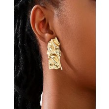 Alya's Aksesuar 14K Altın Kaplama Geometrik Plaka Küpe