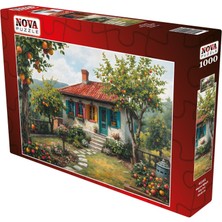 Nova Puzzle 1000 Parça Meyve Ağaçlı Köy Evi Puzzle - Taş Ev