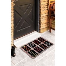 Suare Concept Siyah Komik Duvar Yazıları Kapı Önü Paspası KP42