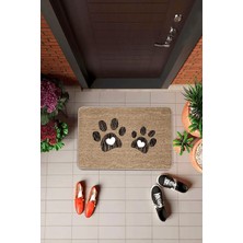 Suare Concept Bej Kedi Pati Desenli Kapı Önü Paspası KP08