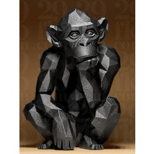 Linova Geometrik Düşünen Maymun Heykel Biblo Dekoratif Obje