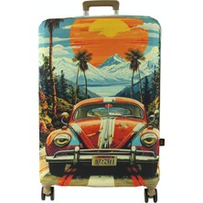 My Saraciye (MY#144 Vw3) Valiz Için kılıf Rengarenk-Orta Boy