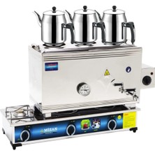 Mizan 60 Lık Lpg Tüplü Elektrikli 40 Litre 3 Demlikli Çay Kazanı Ocağı