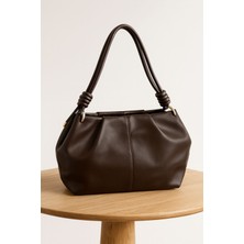 Lorevie Kadın Büzgü Detaylı Suni Deri El ve Omuz Çantası