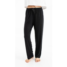 Ecrou Kadın Siyah Düz Viskon Pijama Alt