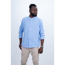 Oversize Dökümlü Erkek Gömlek Lacivert