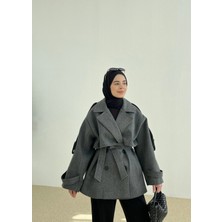 Moda Aksa Loft Kaşe Premium Kaban Antrasit Kok