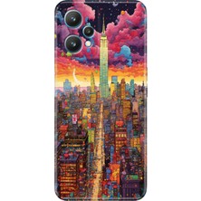 Grabono Realme 9 Pro Kılıf (RMX3472) Uyumlu Renkli Baskılı Desenli Retro Newyork