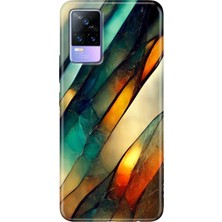 Grabono Vivo V21 Kılıf Resimli Desenli Özel Tasarım Silikon Flora Mermer