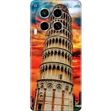 Grabono Tecno Camon 30 Kılıf (Cl6) Uyumlu Silikon Desenli Kapak Pizza Kulesi