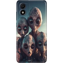 Grabono Tcl 303 Kılıf Silikon Renkli Phone Case Ufo