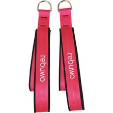 Rebuwo Pilates Elcik Reformer Yoga Pilates Tutma Aparatı (Şeker Kırmızı)– Kadife Kumaş & Metal D Tokalı (1 Çift)