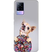 Grabono Vivo V21 Kılıf 6.44 Inc Desenli Silikon Esnek Uyumlu Kapak Donut Dog
