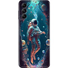 Grabono Samsung Galaxy M14 Uyumlu Kapak Kılıf Tasarım Esnek Silikon Astronot