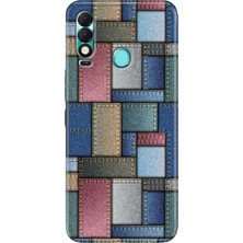 Grabono Tecno Spark 8t Kılıf Desenli Kapak Renkli Jean Pattern
