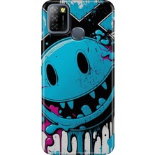 Grabono Infinix Smart 5 Uyumlu Kılıf Renkli Desenli Baskı Tpu Silikon Vintage Wall