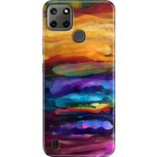 Grabono Realme C21Y - Realme C25Y Kılıf Renkli Tpu Uv Baskılı Desenli Silikon Sulu Boya