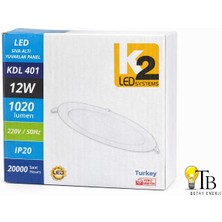 K2 LED Systems 12W Yuvarlak Sıva Altı LED Panel Gün Işığı