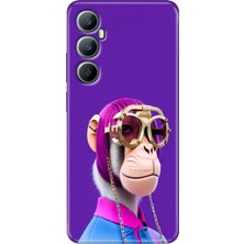 Grabono Realme C65 Kılıf (RMX3910) Uyumlu Renkli Baskılı Silikon Monkey