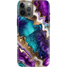Grabono Apple iPhone 12 Pro Kılıf Tasarım Baskılı Silikon Keskin Ametist