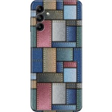 Grabono Samsung Galaxy M14 Uyumlu Kapak Kılıf Tasarım Esnek Silikon Jean Pattern