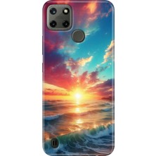 Grabono Realme C21Y - Realme C25Y Kılıf Renkli Tpu Uv Baskılı Desenli Silikon Okyanus
