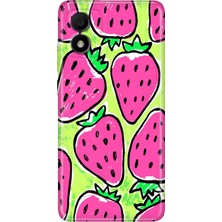 Grabono Tcl 303 Kılıf Silikon Renkli Phone Case Çilek
