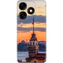 Grabono Tecno Spark 10 4g - 10C Kılıf Renkli Özel Çizim Esnek Silikon Kız Kulesi