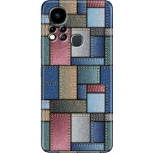Grabono Infinix Hot 11S Uyumlu Kılıf Renkli Tpu Silikon Jean Pattern