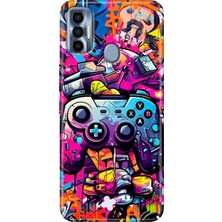 Grabono Tecno Spark 7 Pro Kılıf Renkli Silikon Gamer