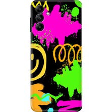 Grabono Samsung Galaxy M14 Uyumlu Kapak Kılıf Tasarım Esnek Silikon Smile