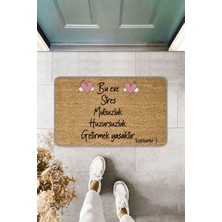 Suare Concept Bej Dışardan Stres Getirmek Yasaktır Kapı Önü Paspası KP01