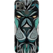 Grabono Realme C21Y - Realme C25Y Kılıf Renkli Tpu Uv Baskılı Desenli Silikon Lion Mandala