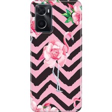 Grabono Oppo A76 Kılıf Renkli Özel Temalı Desenli Silikon Tpu Stok Flamingo