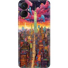 Grabono Tecno Camon 19 Neo Kılıf (CH6I) Uyumlu Desenli Silikon Retro Newyork