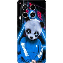 Grabono Tecno Camon 30 Kılıf (Cl6) Uyumlu Silikon Desenli Kapak Cool Panda
