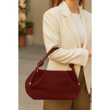 Lorevie Kadın Süet Büzgü Detaylı El ve Omuz Çantası