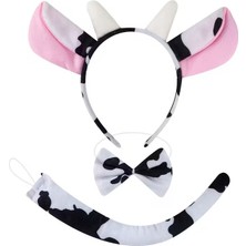 Just Cheap Store Inek Kostüm Aksesuar Seti 3 Lü - Taç Papyon Kuyruk