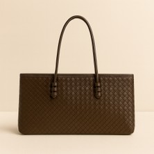 Lorevie Kadın Örgü Dokulu Fermuarlı Tote El ve Omuz Çantası