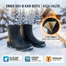 Emek - 501-B | Erkek Içi Yünlü Kar Botu | Su ve Kar Geçirmez - Siyah - 42