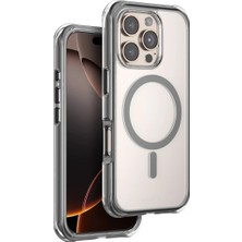 MobaxAksesuar Apple iPhone 16 Pro Max Kılıf Köşe Airbag Şeffaf M-Safe Çift Renk Hulk Kapak