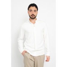 Dik Yakalı Metal Detaylı Klasik Düz Aşçı Şef Gömlek Aşçı Uniforma (Chef Gömlek) Personel Kıyafeti